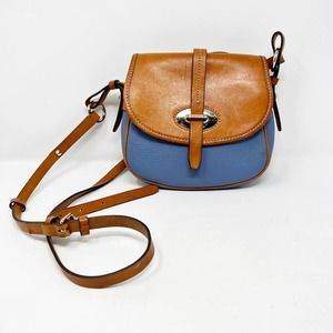 Dooney & Bourke Brown and Blue Crossbody Bag